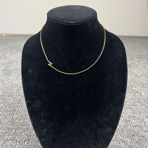 J Crew Necklace Gold Tone Initial M Letter Pendant Chain Womens Jewelry Delicate